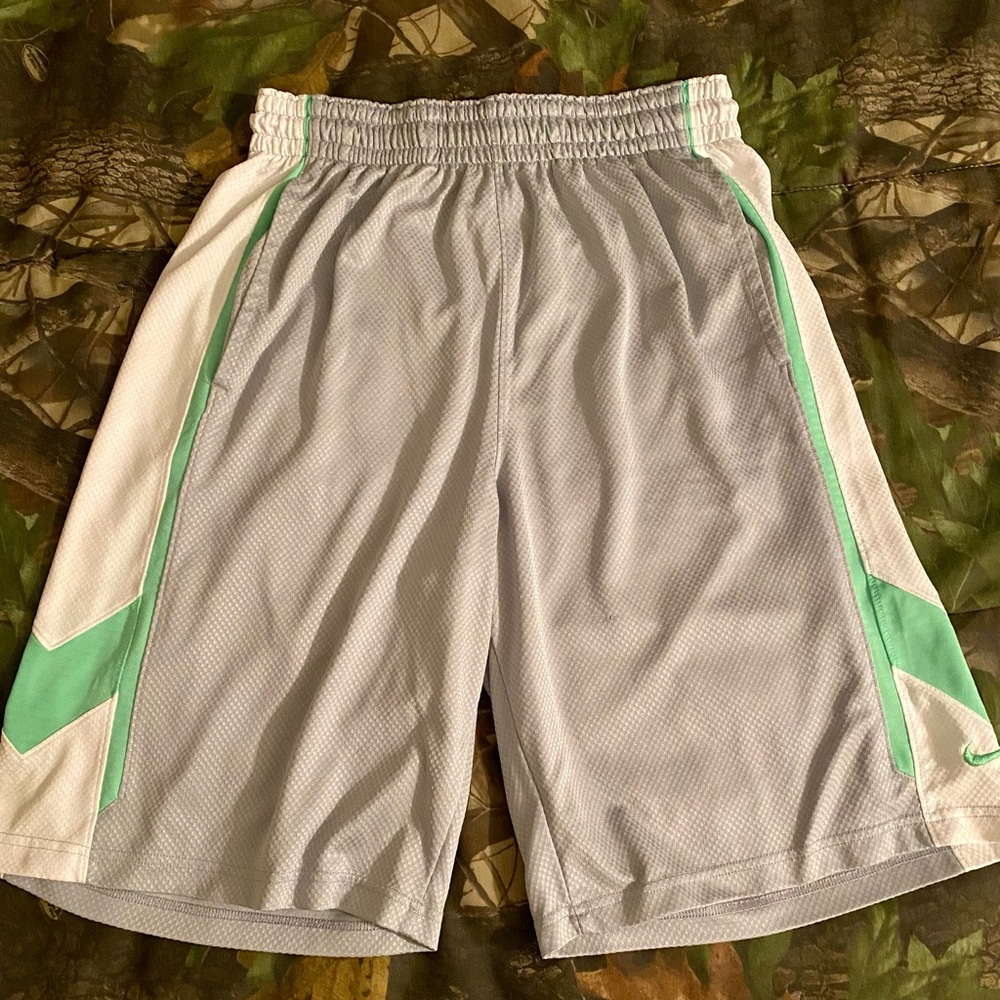 Nike grey / white basketball shorts